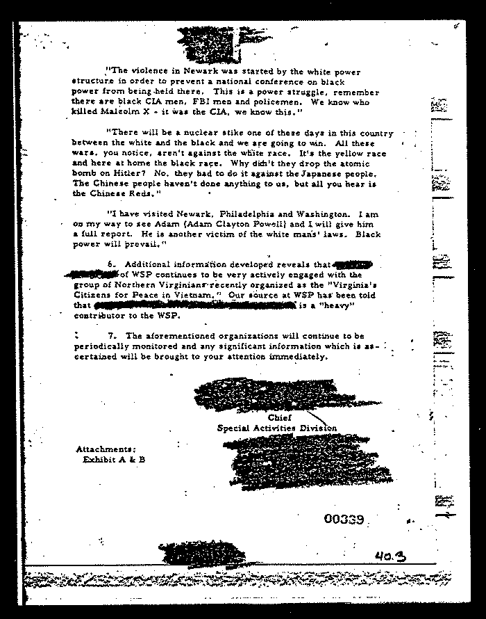 Central Intelligence Agency. Memorandum for: Chief, SR Staff - Subject: Project Merrimack 1967. - Page 4 of 4
