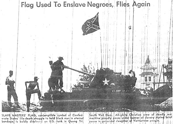 Source: Flag Used to Enslave Negroes, Flies Again. Muhammad Speaks, May 5, 1967, p. 7.