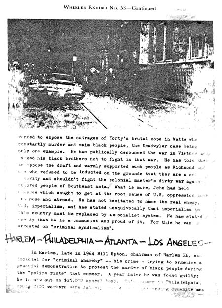 Source: Congress. House Un-American Activities Committee (HUAC). Subversive Influences in Riots, Looting, and Burning. Washington, D.C.: GPO, 1967, 1968.  Part 3: Los Angeles - Watts (November 28, 29, 30, 1967).
